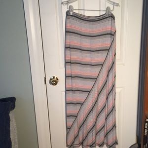 Sporty striped maxi skirt